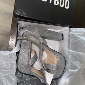 Sparkling Silver Women's Platform Heels